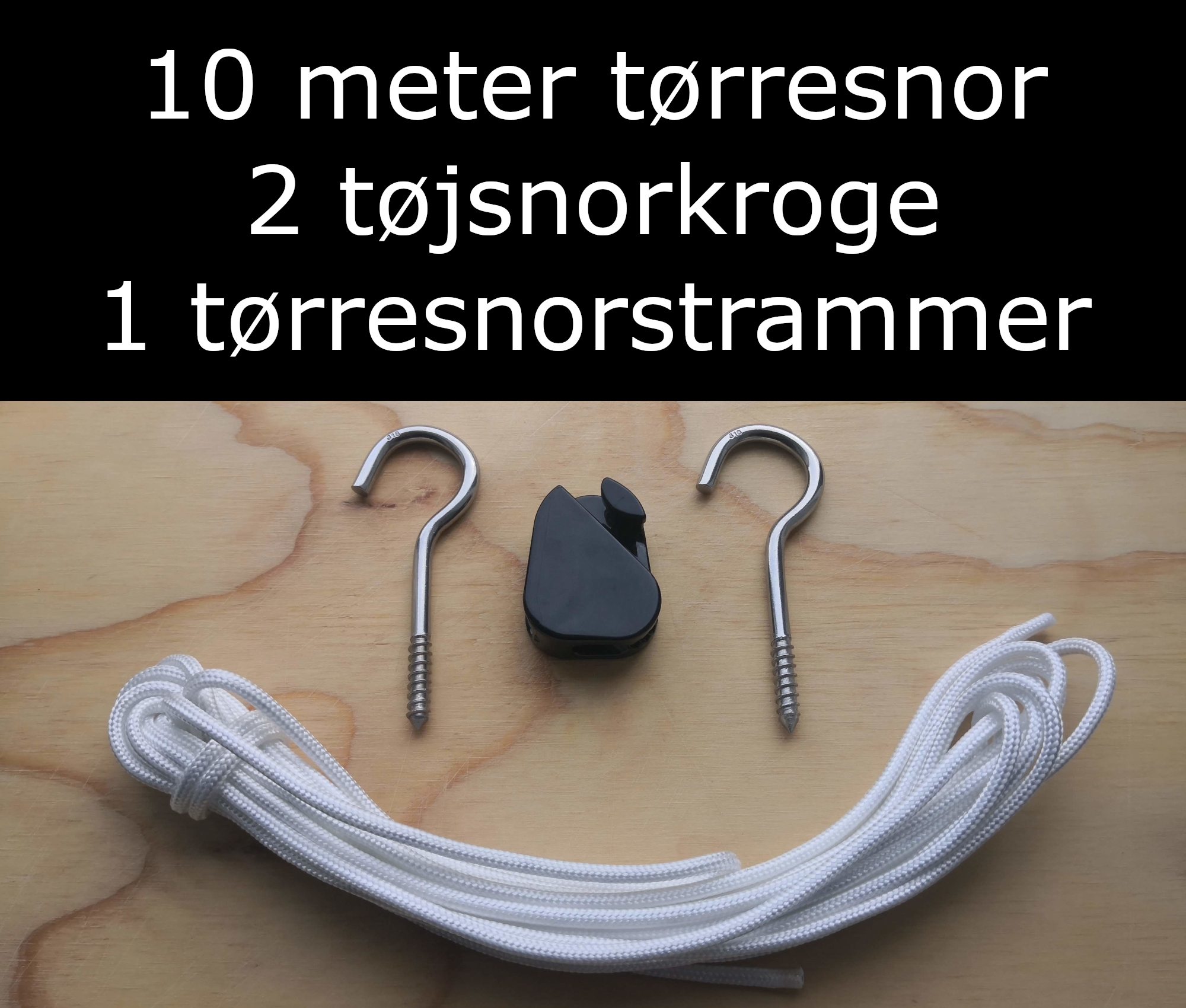 Retractable clothesline with clothesline hooks